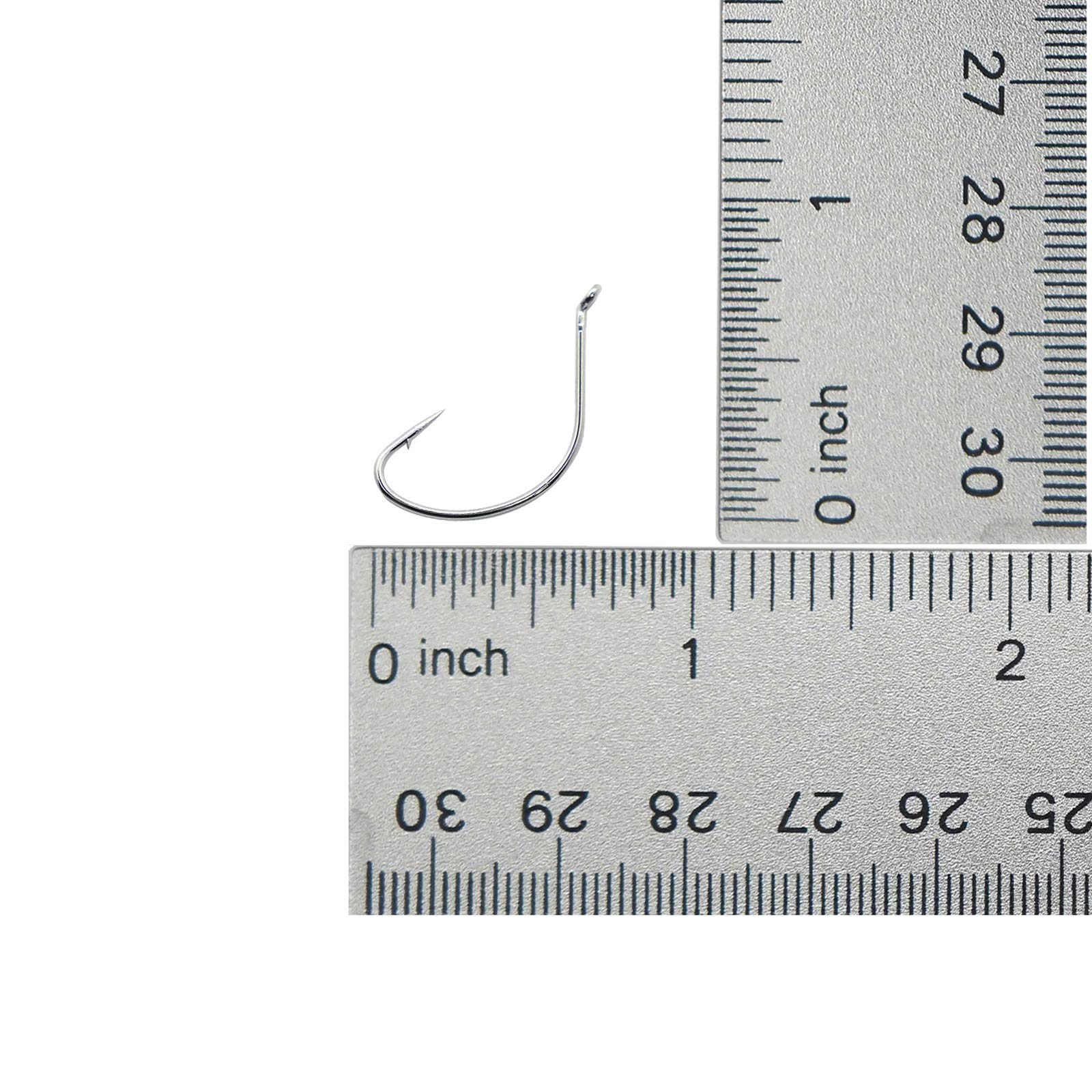 Fish WOW! 2x Kahle hook with nickel finish, wide gap for secure catches.