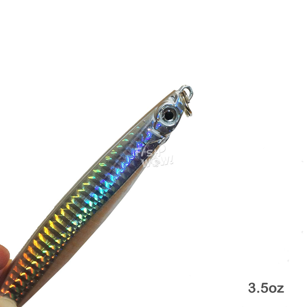 Fish WOW jig features realistic 3D eyes and detailed body for true-to-life presentation.