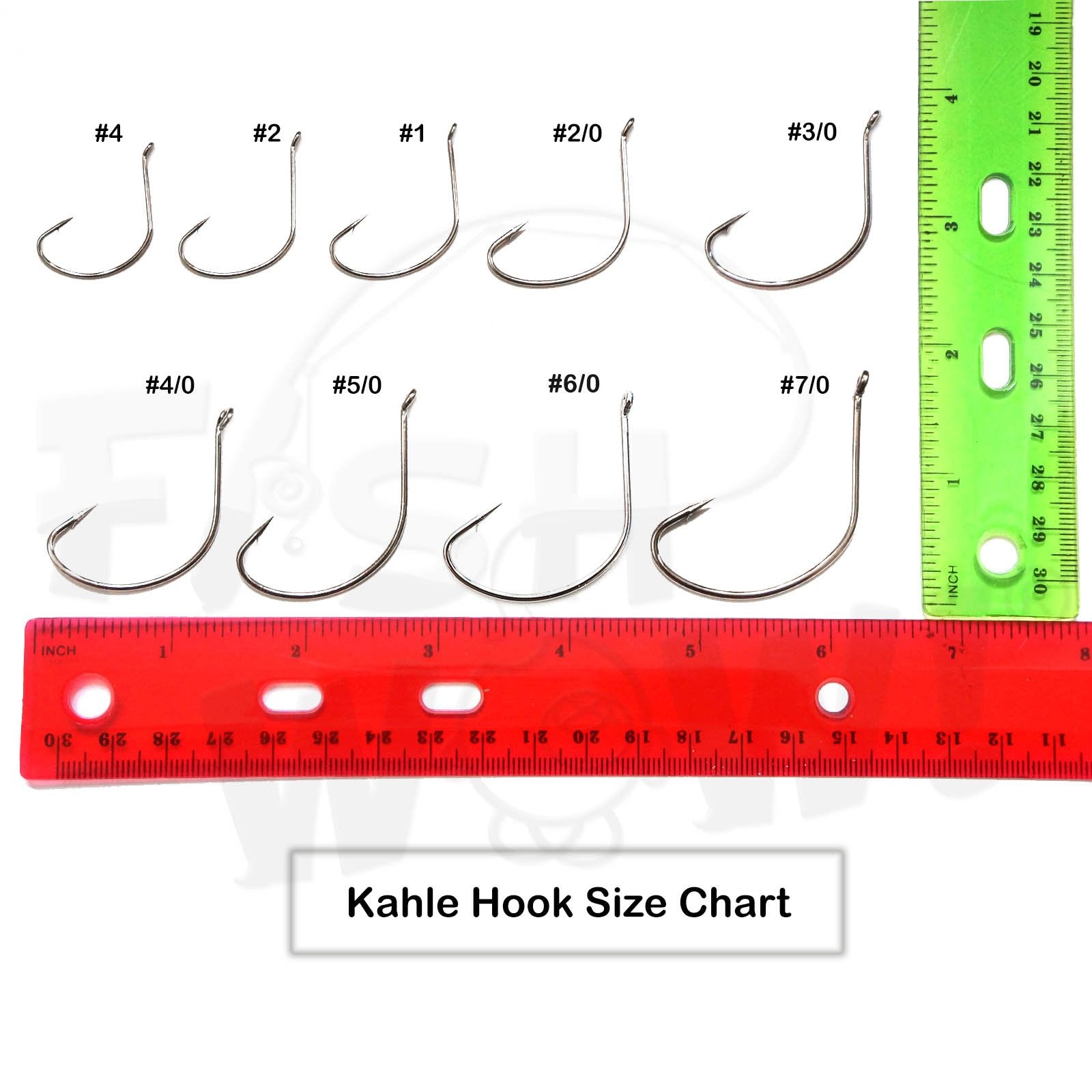 Fish WOW! 2x Kahle hook nickel wide gap ready for saltwater rigs