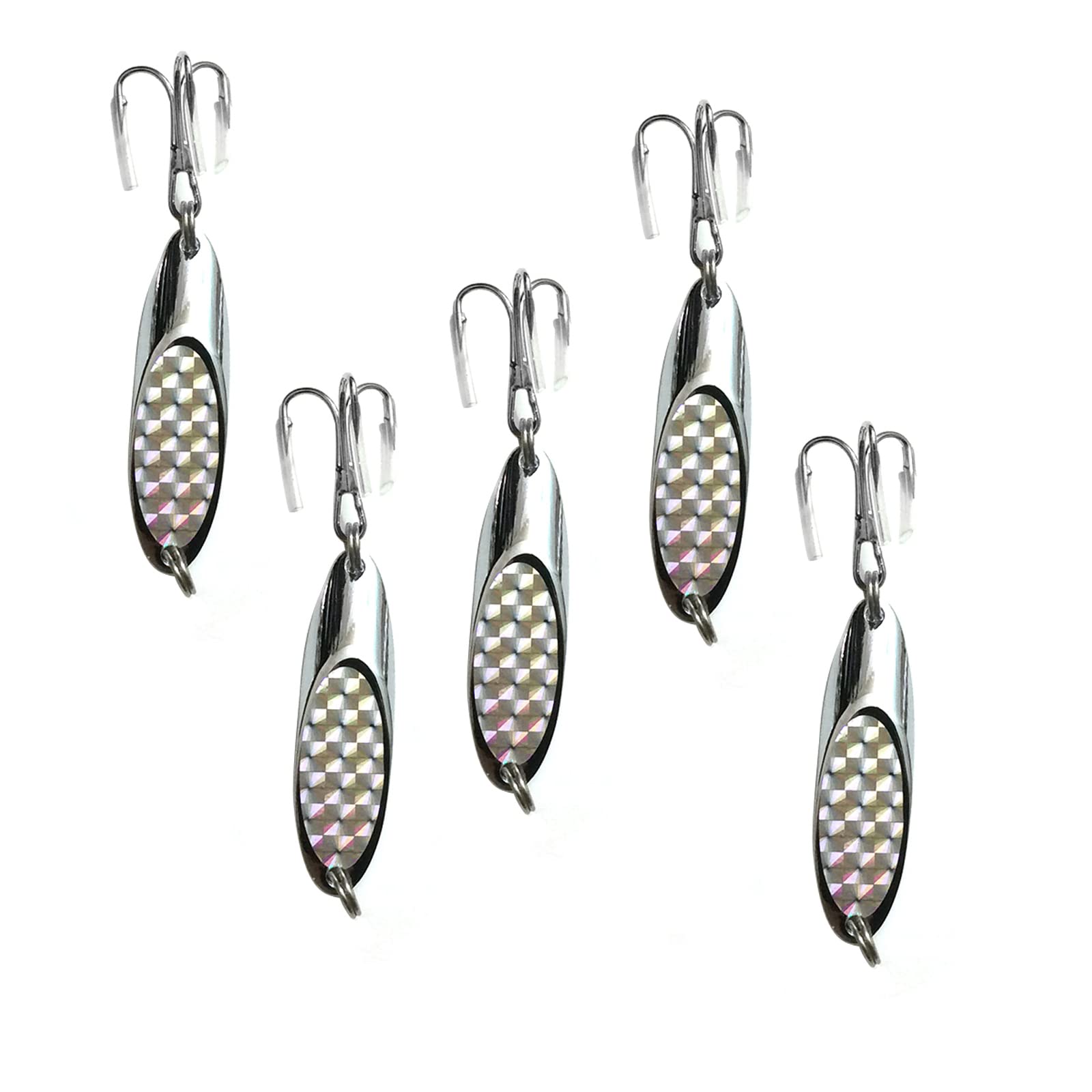 Fish WOW Kast Spoon with treble hook, versatile lure for freshwater and saltwater fishing.