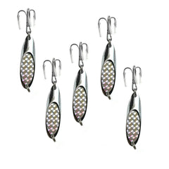 Fish WOW Kast Spoon with treble hook, versatile lure for freshwater and saltwater fishing.