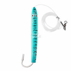 Fish WOW! 6in cedar plug rigged for tuna, ideal for offshore trolling.