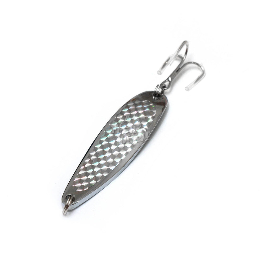 Fish WOW 6in treble hook spoon designed for jigging and trolling.