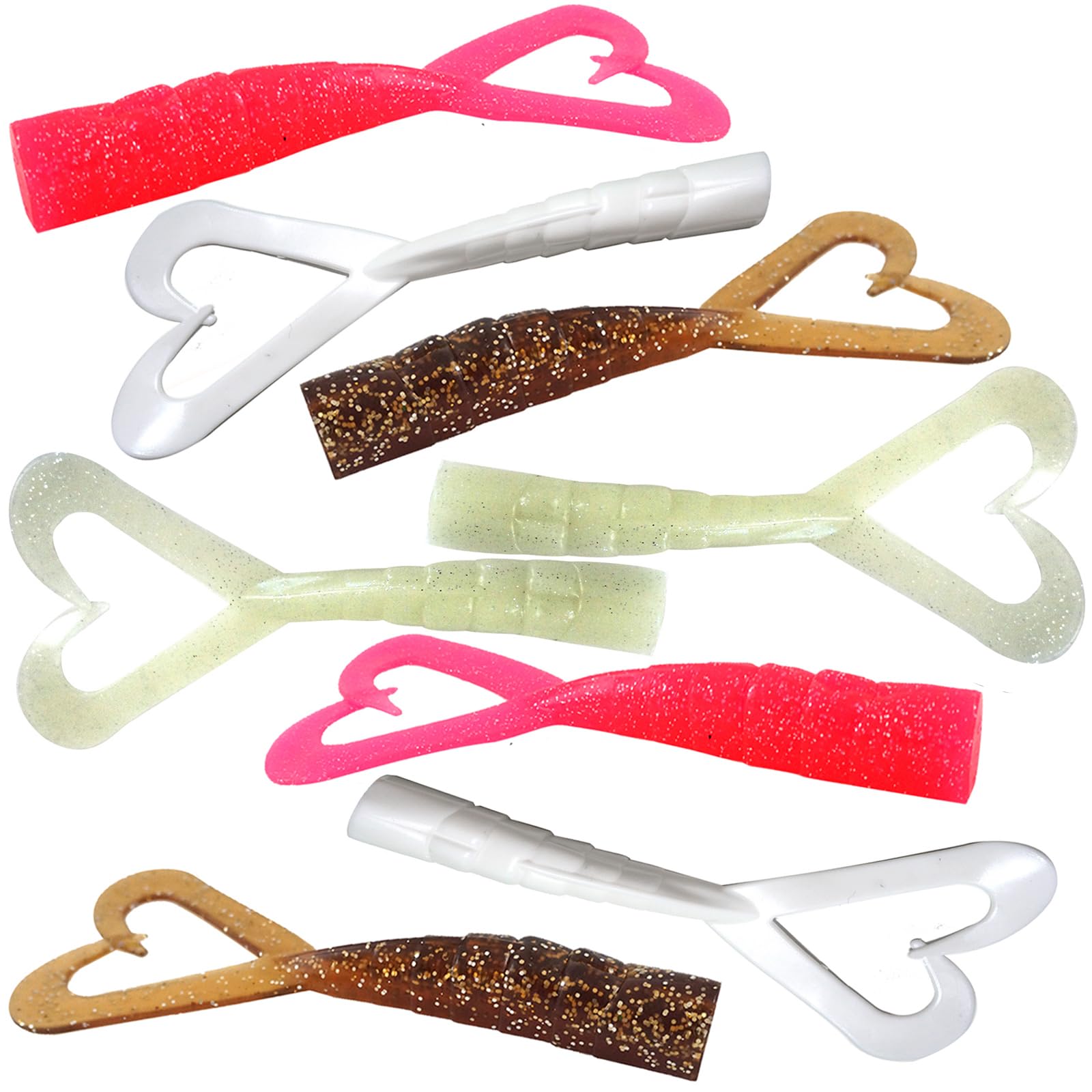 Fish WOW! 8pcs 10inch twin-tail perch grub for saltwater jigging
