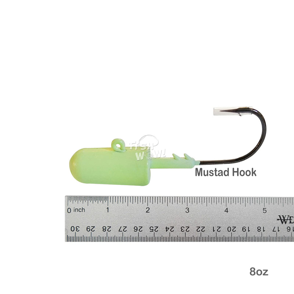 Fish WOW! black nickel finish protects jighead in saltwater environments.