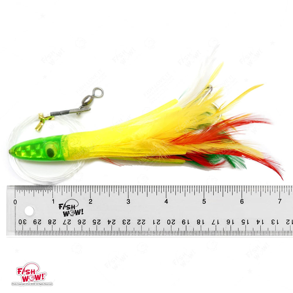 Fish WOW! Bullet jet head trolling lure ready for deep-water action.