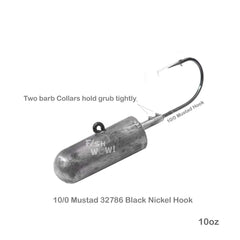 Fish WOW! 60-degree round-bend hook design aids secure hooksets.