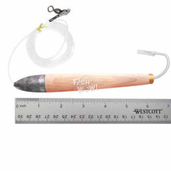 Fish WOW! Buoyant cedar plug demonstrates water movement to attract big game fish.