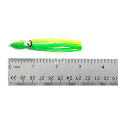 Fish WOW chartreuse green 3 inch skirt with glow eyes for night fishing