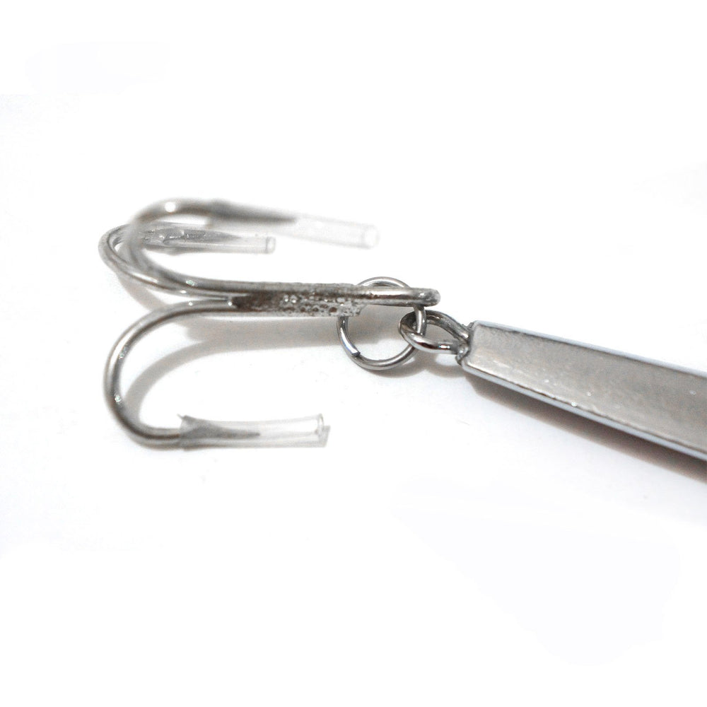 Fish WOW! chrome diamond jig delivers vertical drops with speed.