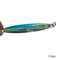 Fish WOW blue-silver Colt Sniper jig with Mustad 3X hooks for strength.
