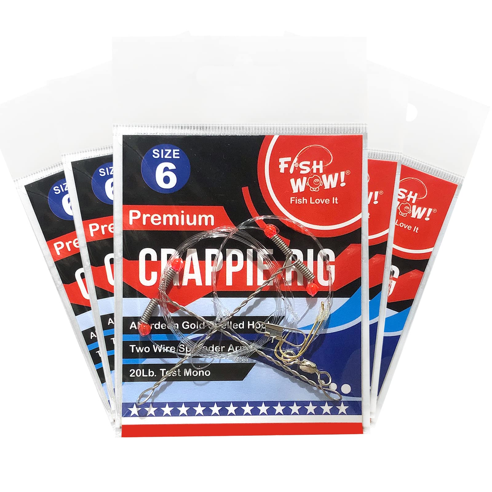 Fish WOW crappie rig five-pack for quick setup and targeted catches