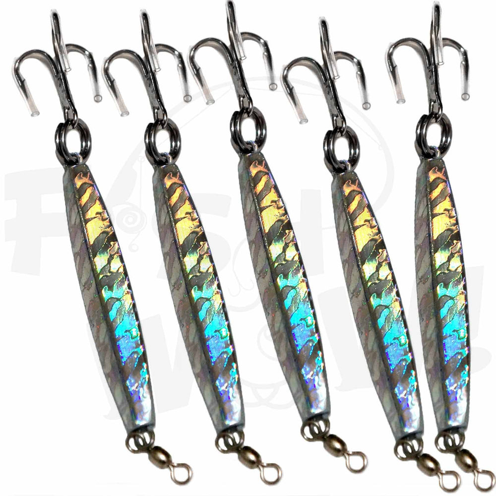 Fish WOW! Diamond Jig silver flash boosts visibility in dim light