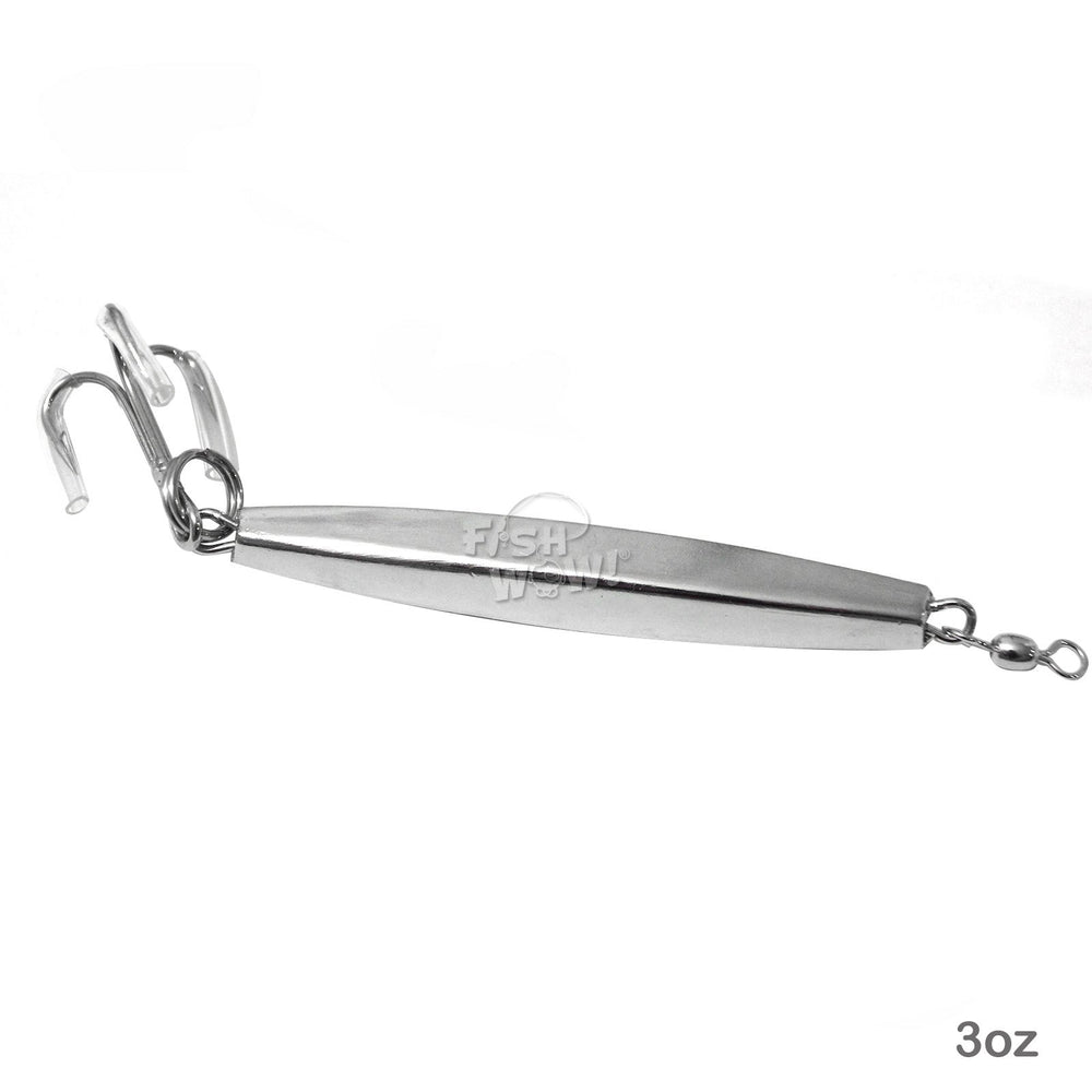 Fish WOW! saltwater jig ready for cod, bluefish, striped bass targets.
