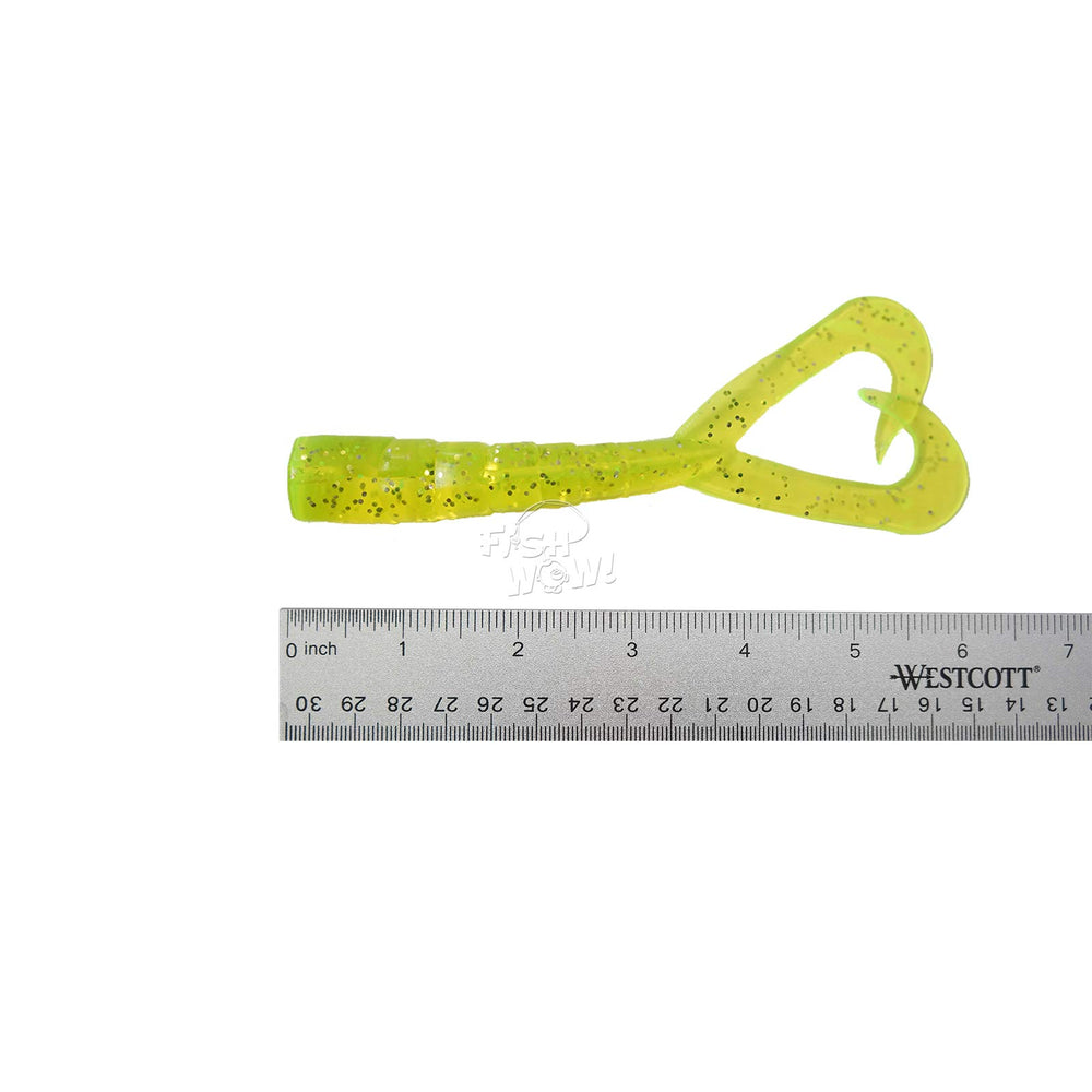 Fish WOW! Fat Scampi soft lure 6in Charreuse suited for offshore trolling.