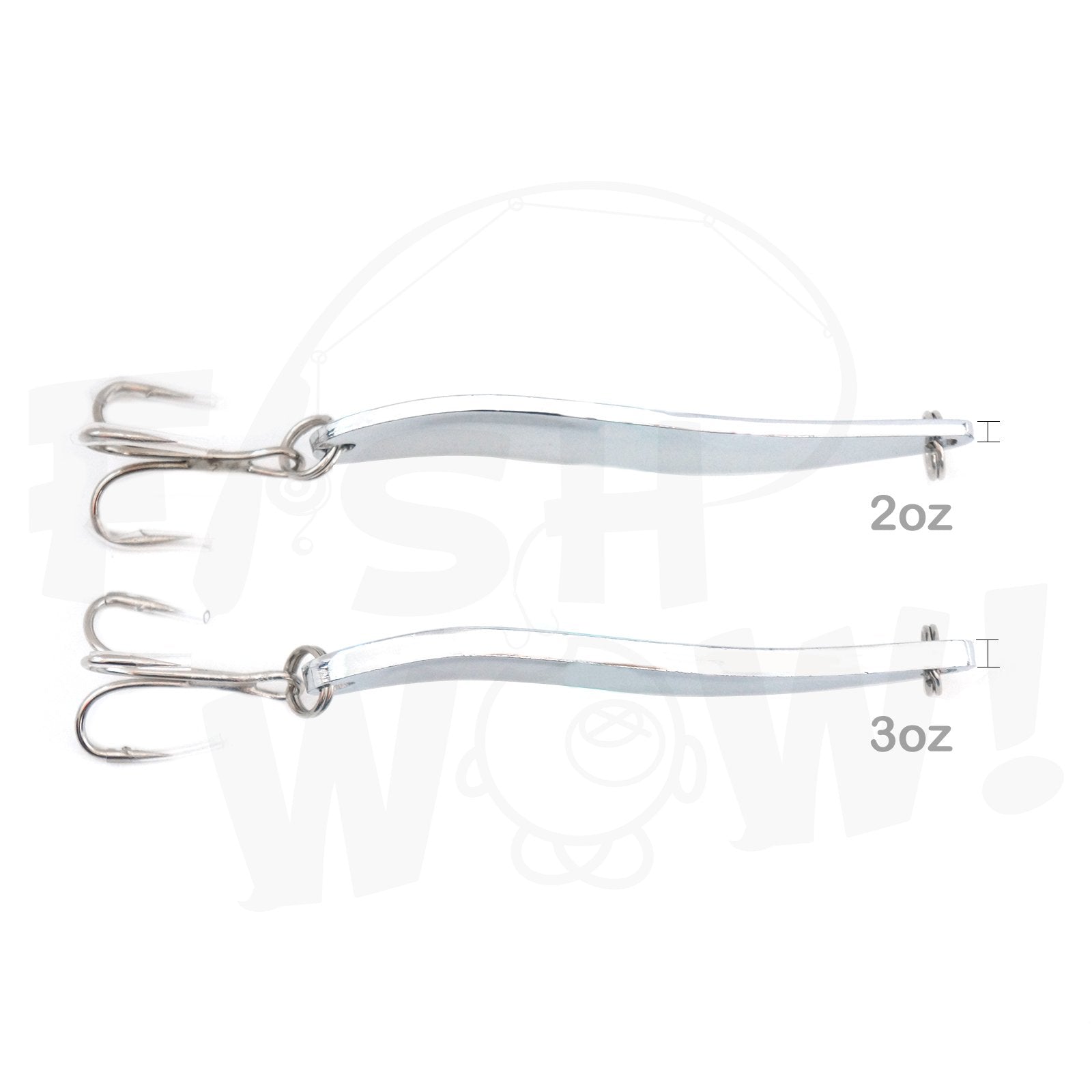 Fish WOW spoons usable in freshwater and saltwater environments.