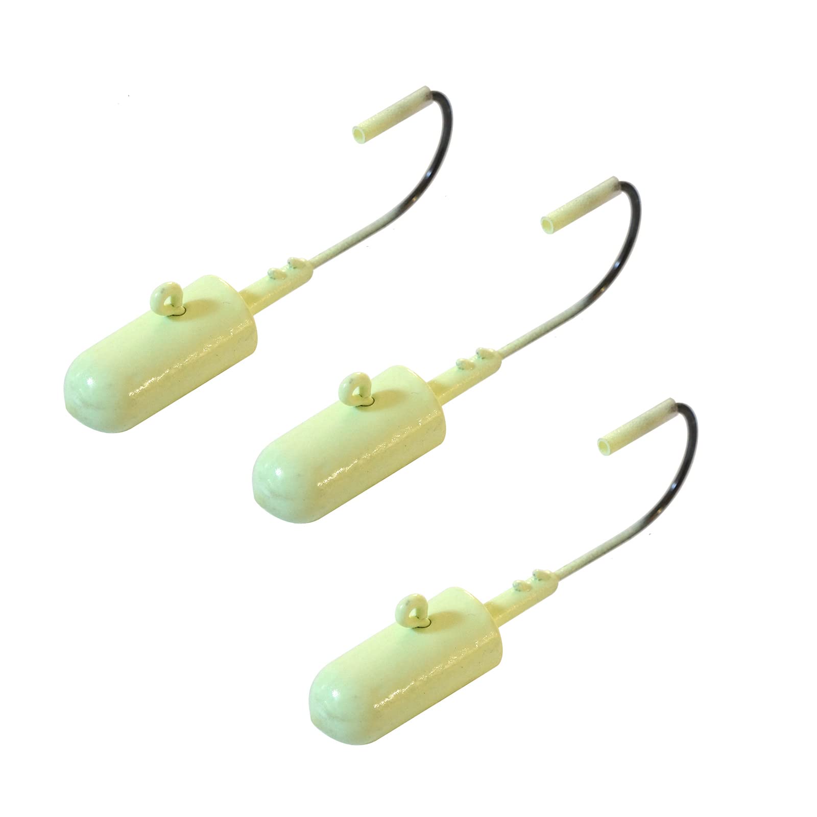 Fish WOW! Glow 3oz bullet jighead glows, ideal for night fishing.