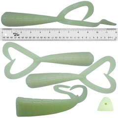 Fish WOW! Glow Perch Grub 9-inch displayed for night fishing benefit