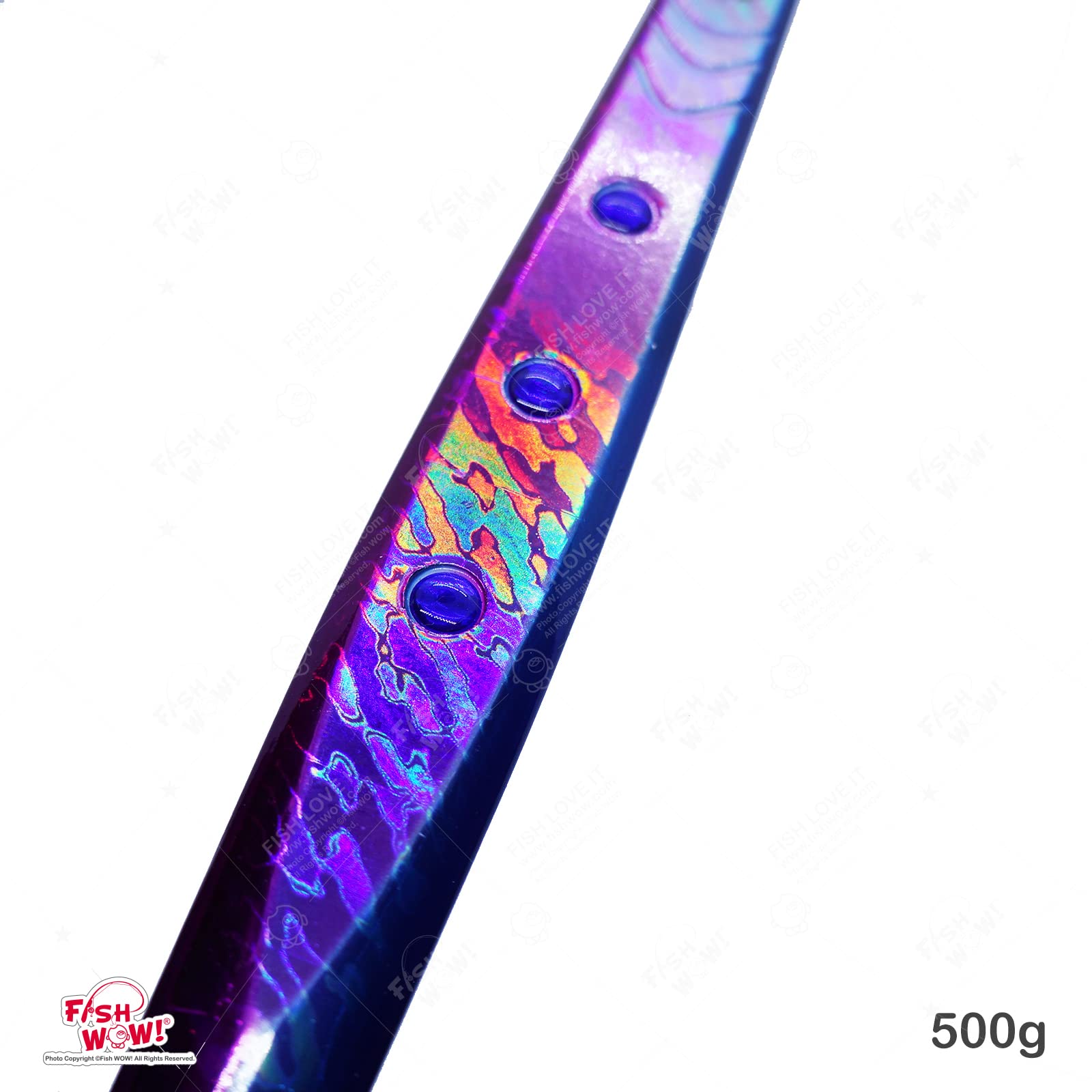 Fish WOW glow speed knife jig color C front view for fast sinking action