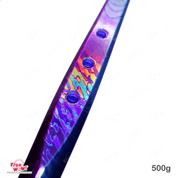 Fish WOW glow speed knife jig color C front view for fast sinking action