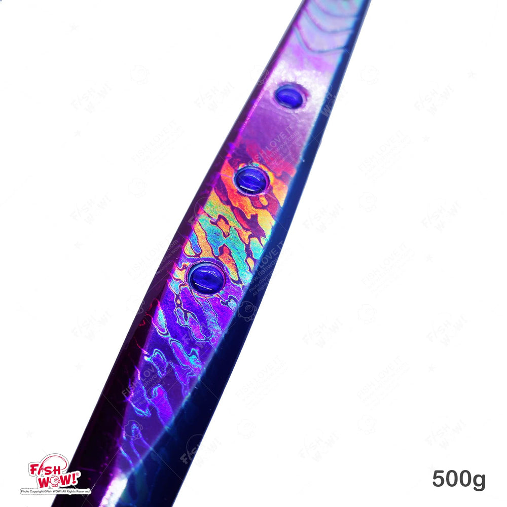Fish WOW glow speed knife jig color C front view for fast sinking action