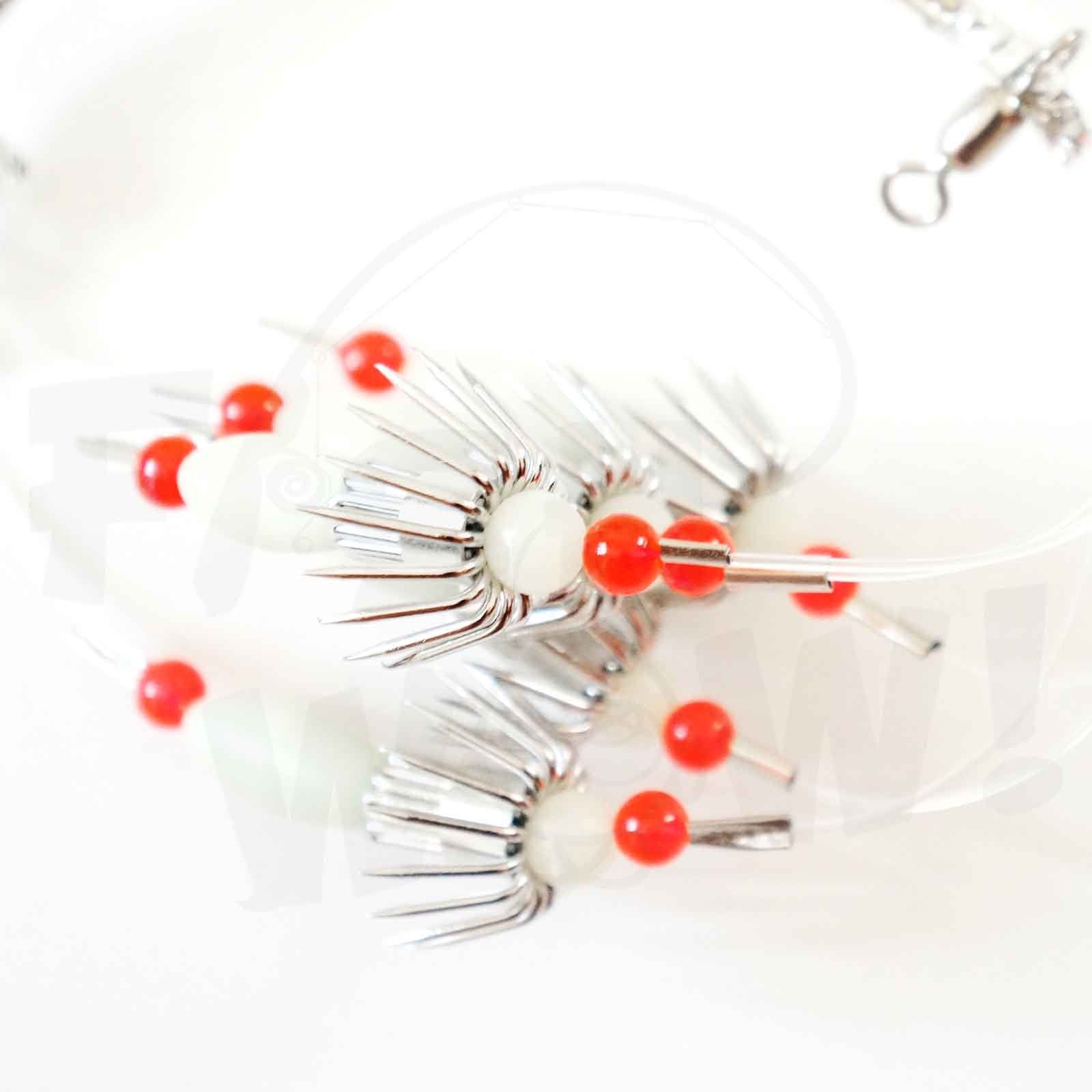 Fish WOW! glow squid rig offers improved visibility in low light.