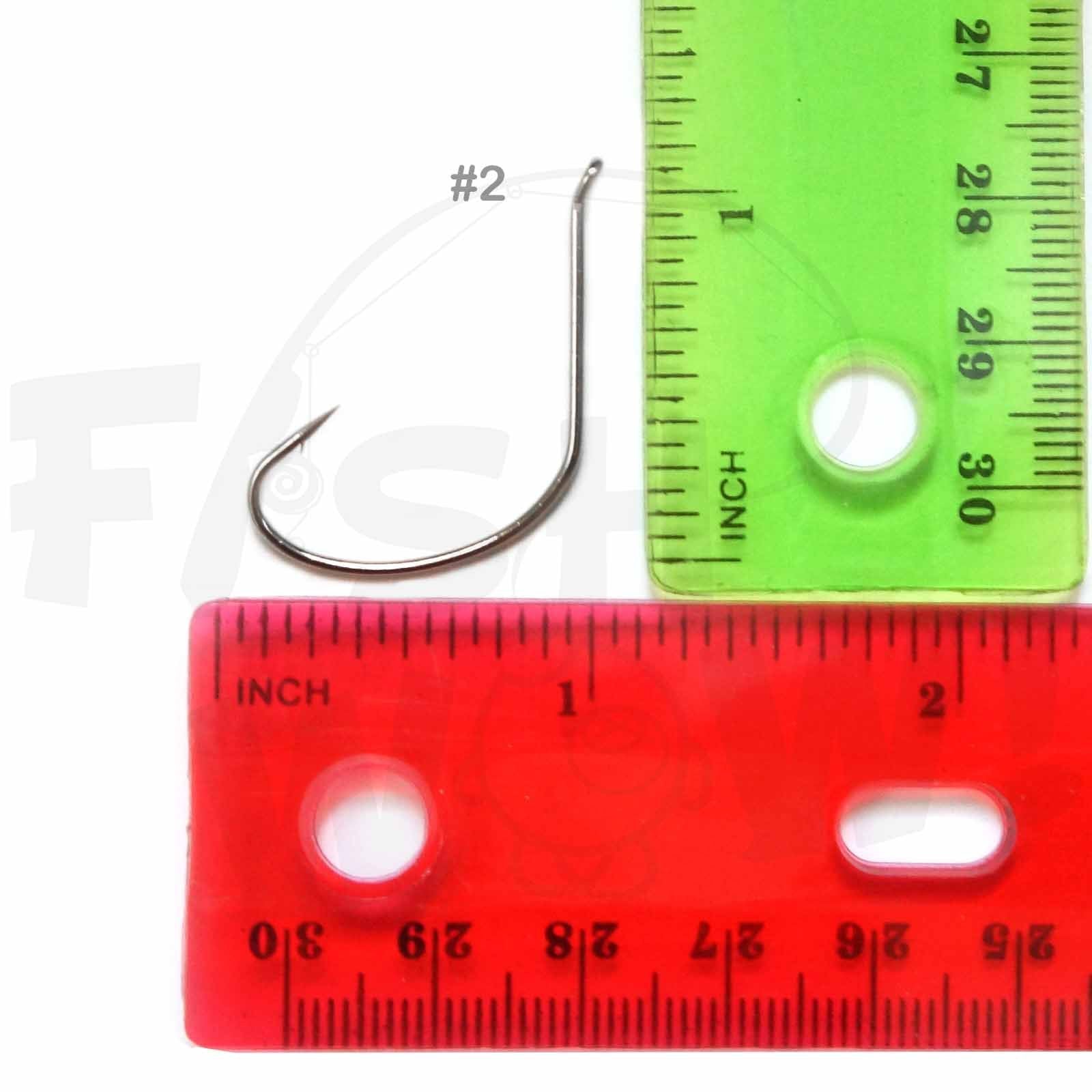 Fish WOW hi-carbon steel nickel Kahle hook size 2 resists corrosion on trips