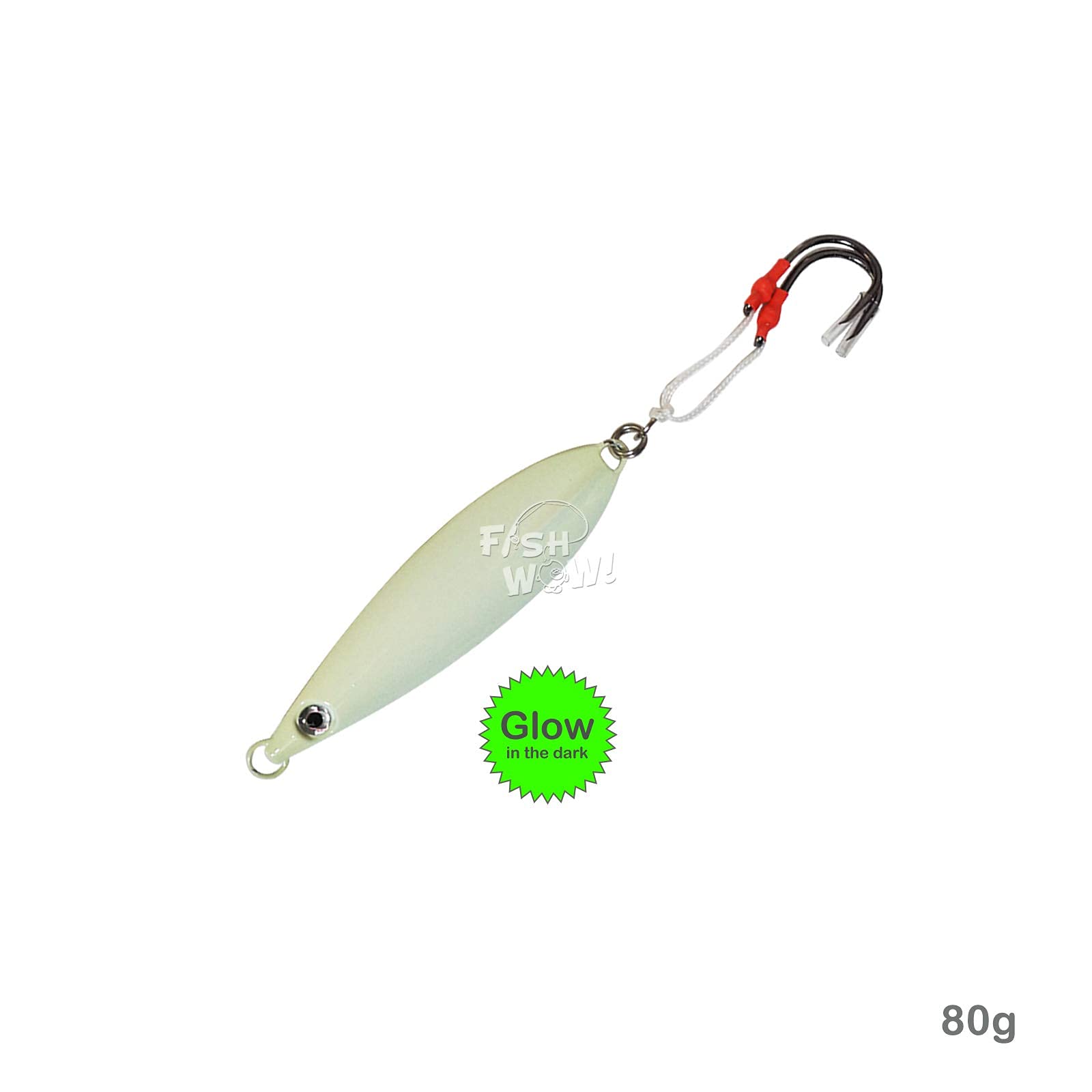 Fish WOW! jig with two assist hooks boosting hookup potential.