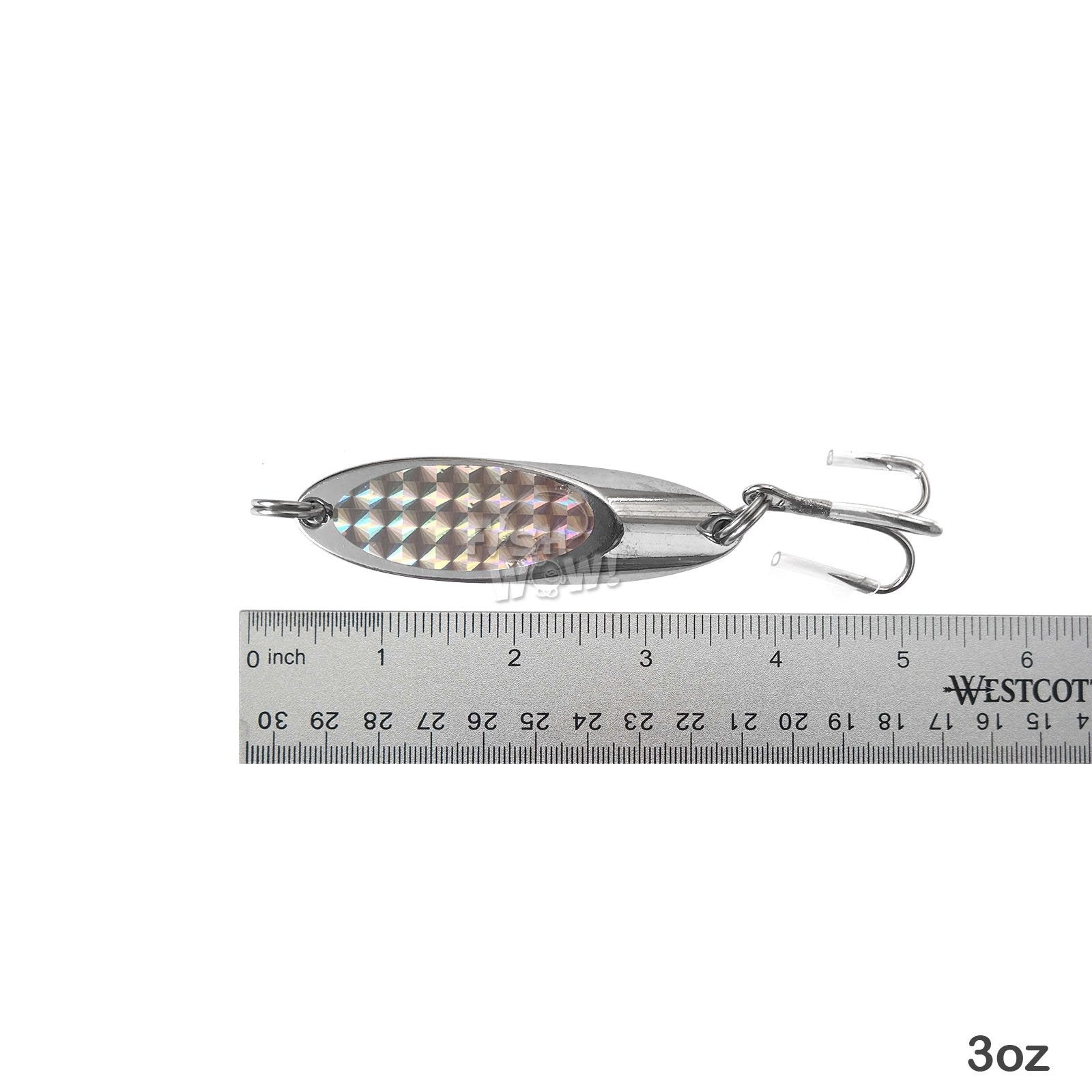 Fish WOW! Kast Spoon with treble hook for secure multi-species bites.