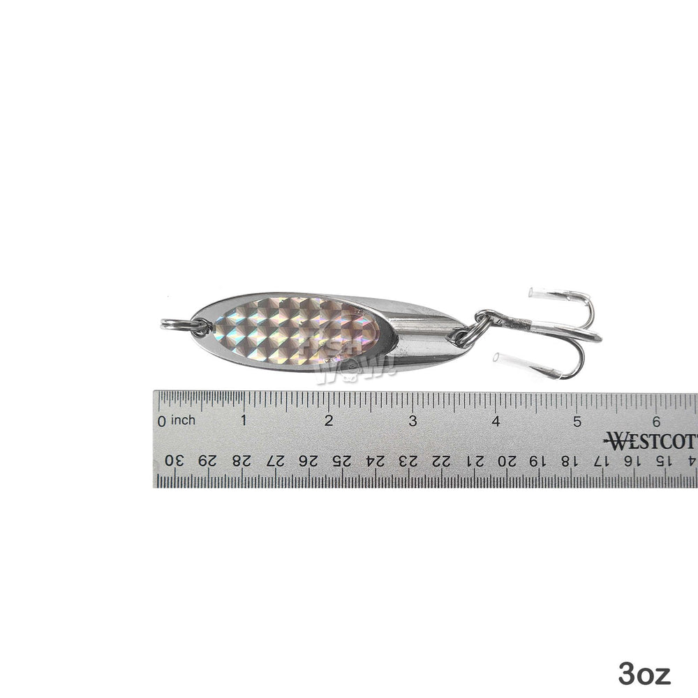 Fish WOW! Kast Spoon with treble hook for secure multi-species bites.