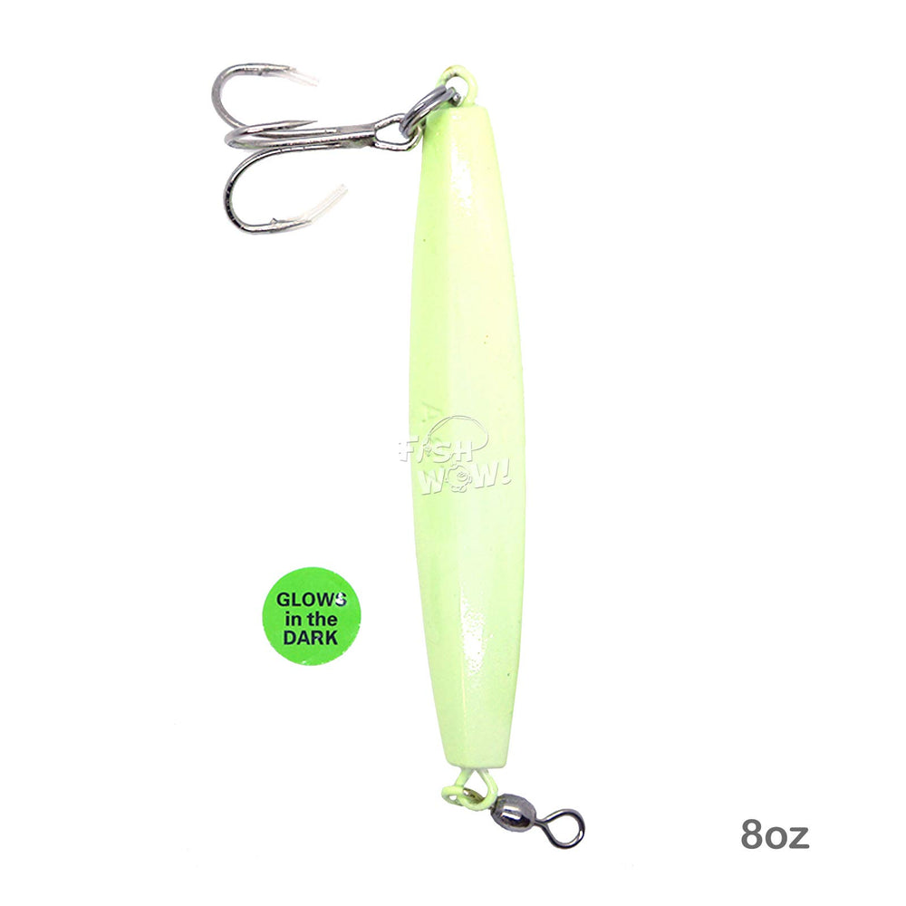 Fish WOW Mylar Holographic Laser Jig 8oz in water ideal for trolling and jigging