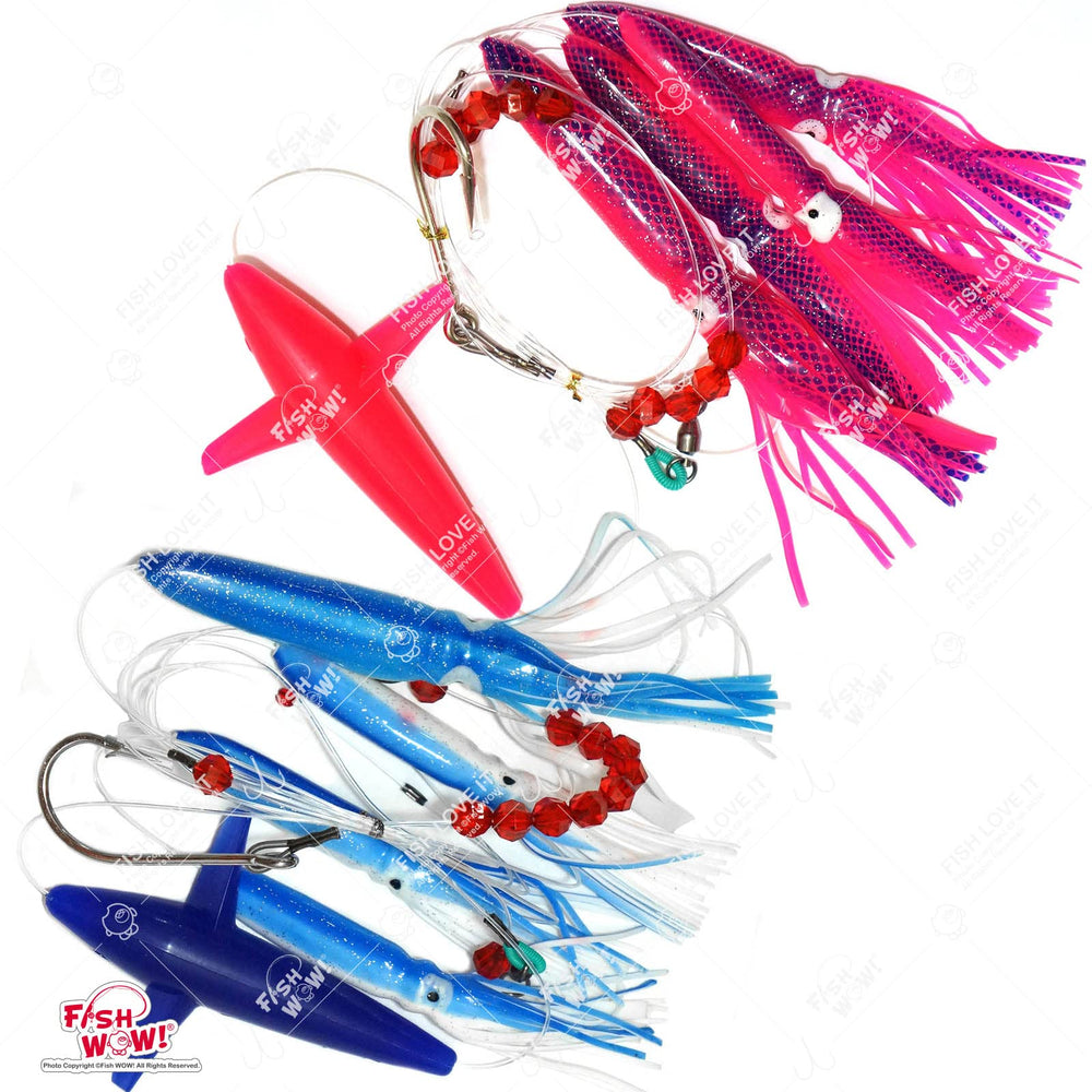 Fish WOW! offshore trolling setup designed for tuna and dolphin fishing.