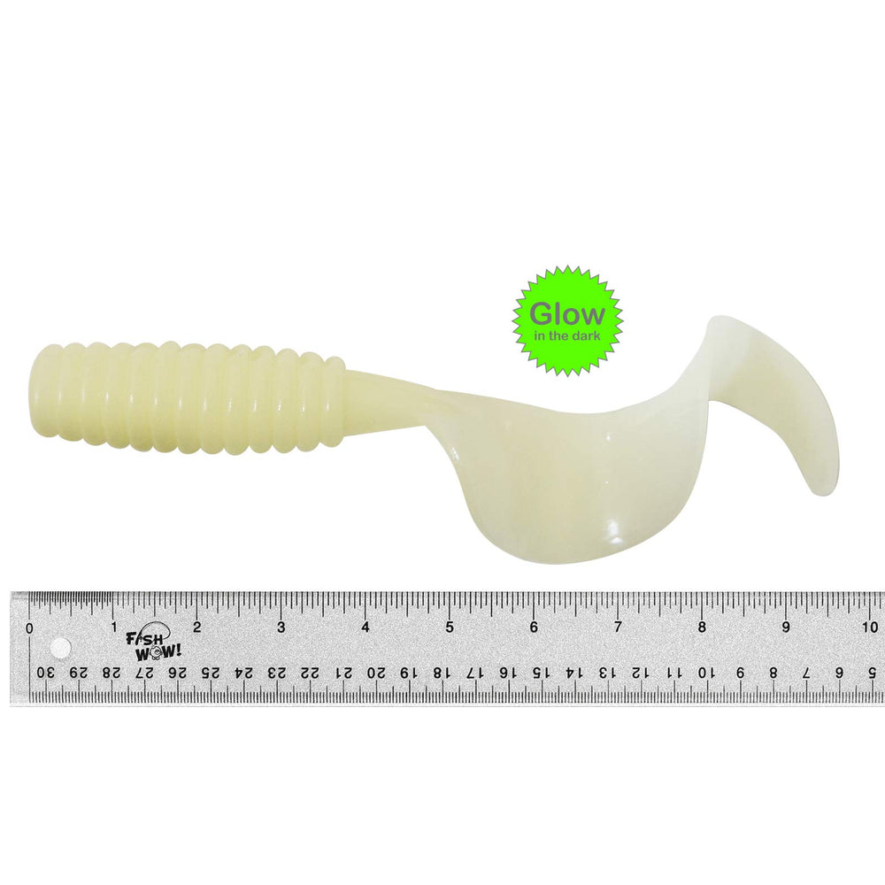 Fish WOW! Ribbed fat body lure with glow adds realistic swimming action.