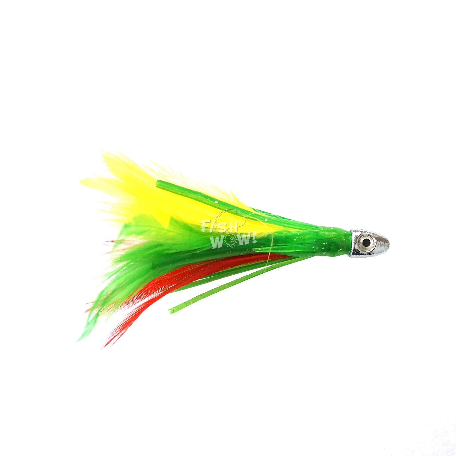 Fish WOW ruby eyes chrome head 4in lure offers added realism.