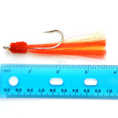 Fish WOW! Shrimp flying hook close-up showing Krystal Flash