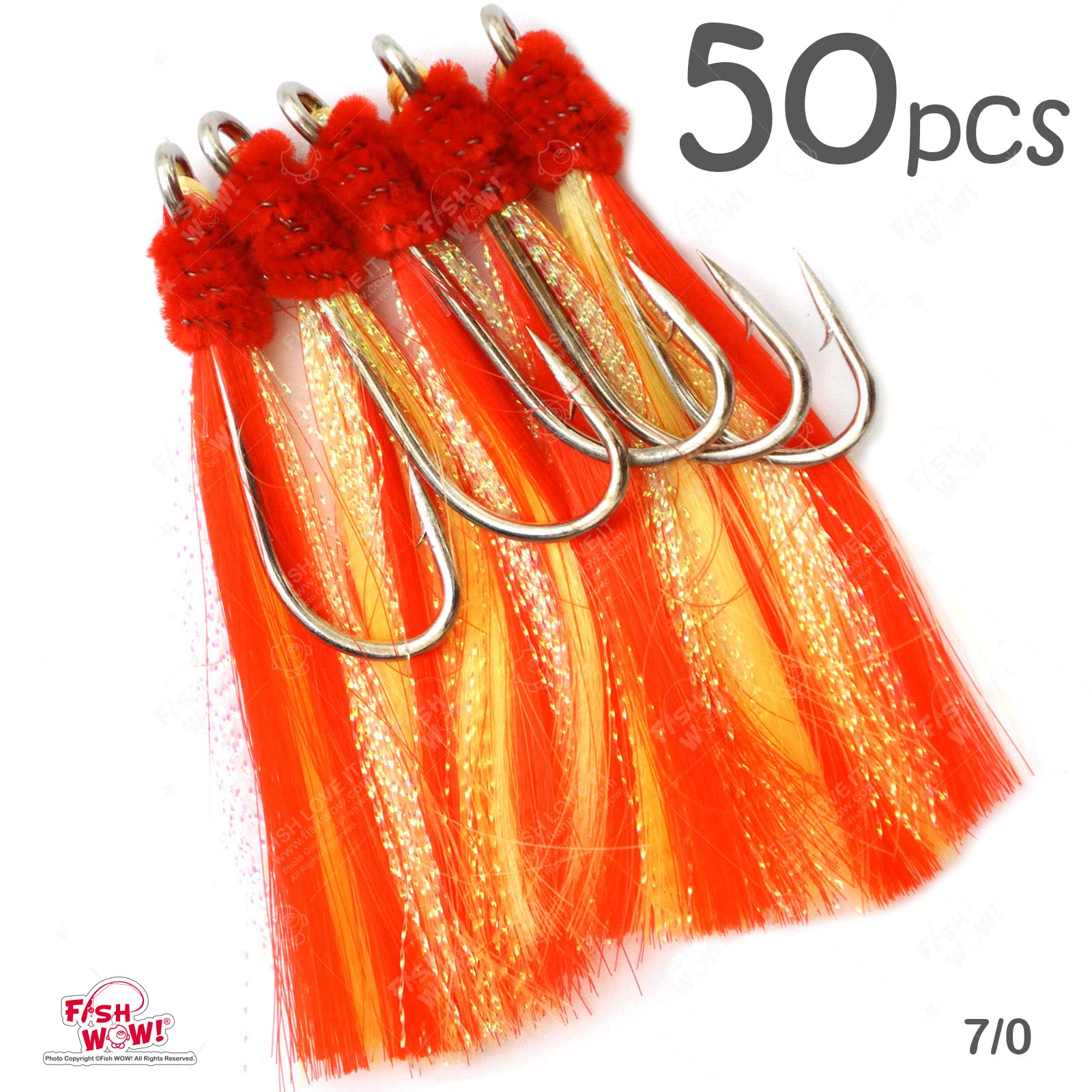 Fish WOW Shrimp Flying Hooks suitable for bottom rigs with squid pieces