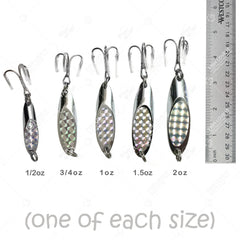 Fish WOW! half-ounce spoon side view highlighting compact profile