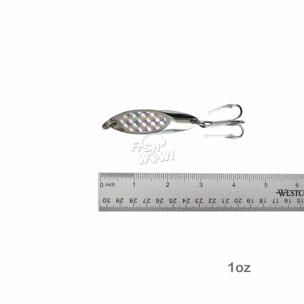 Fish WOW! one-and-a-half-ounce spoon front view with sturdy hook