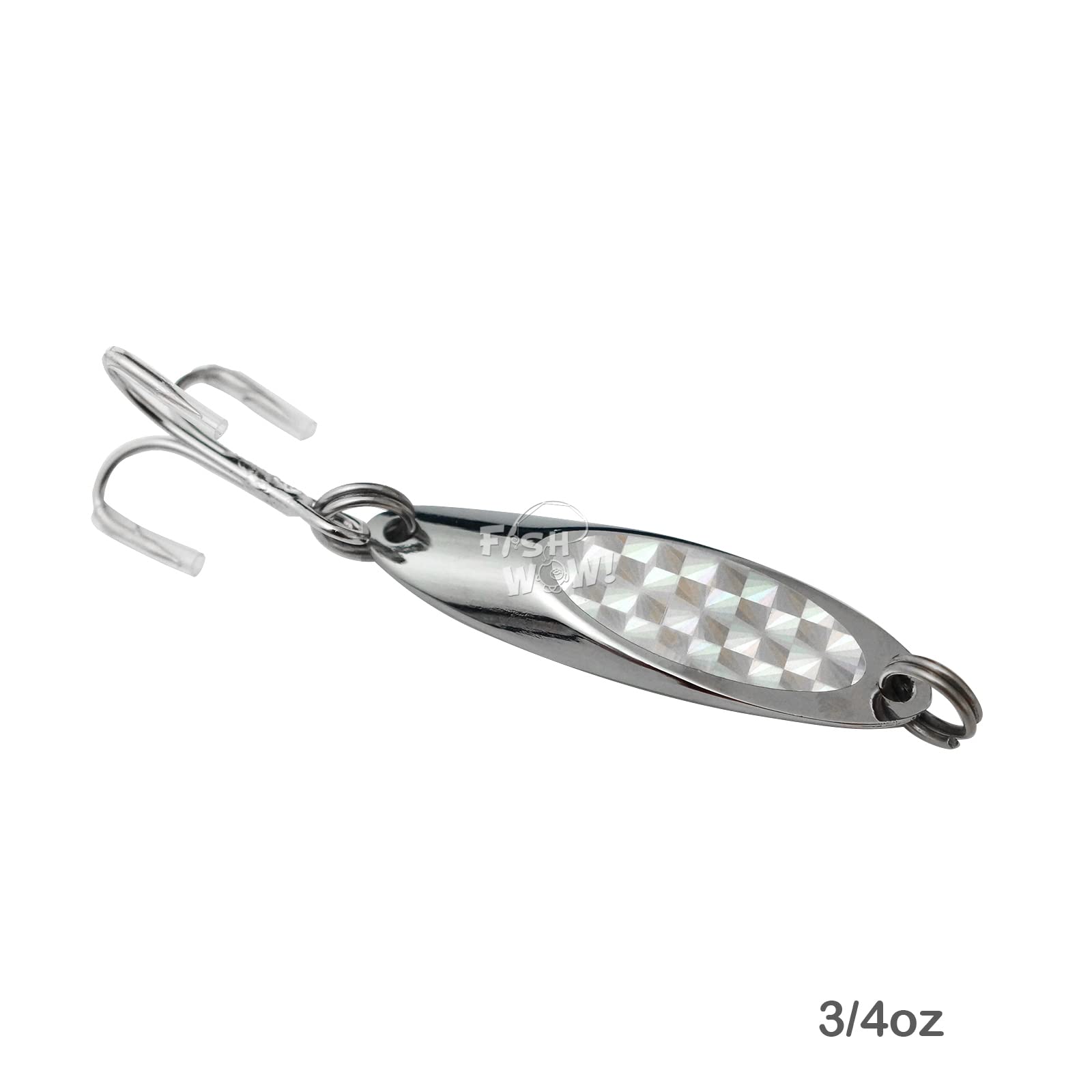 Fish WOW! one-ounce spoon front view ready for casting and trolling
