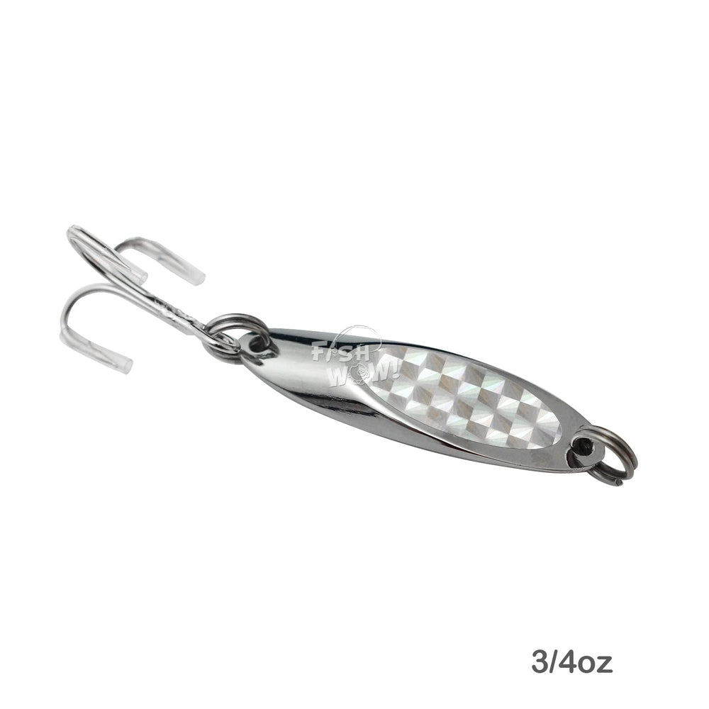 Fish WOW! one-ounce spoon front view ready for casting and trolling
