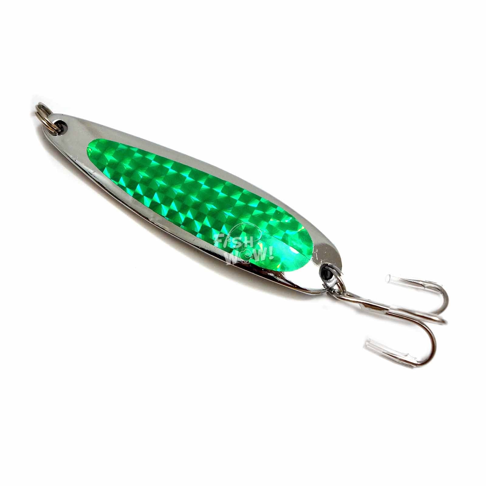 Fish WOW red holographic spoon increases flash to draw strikes during casting