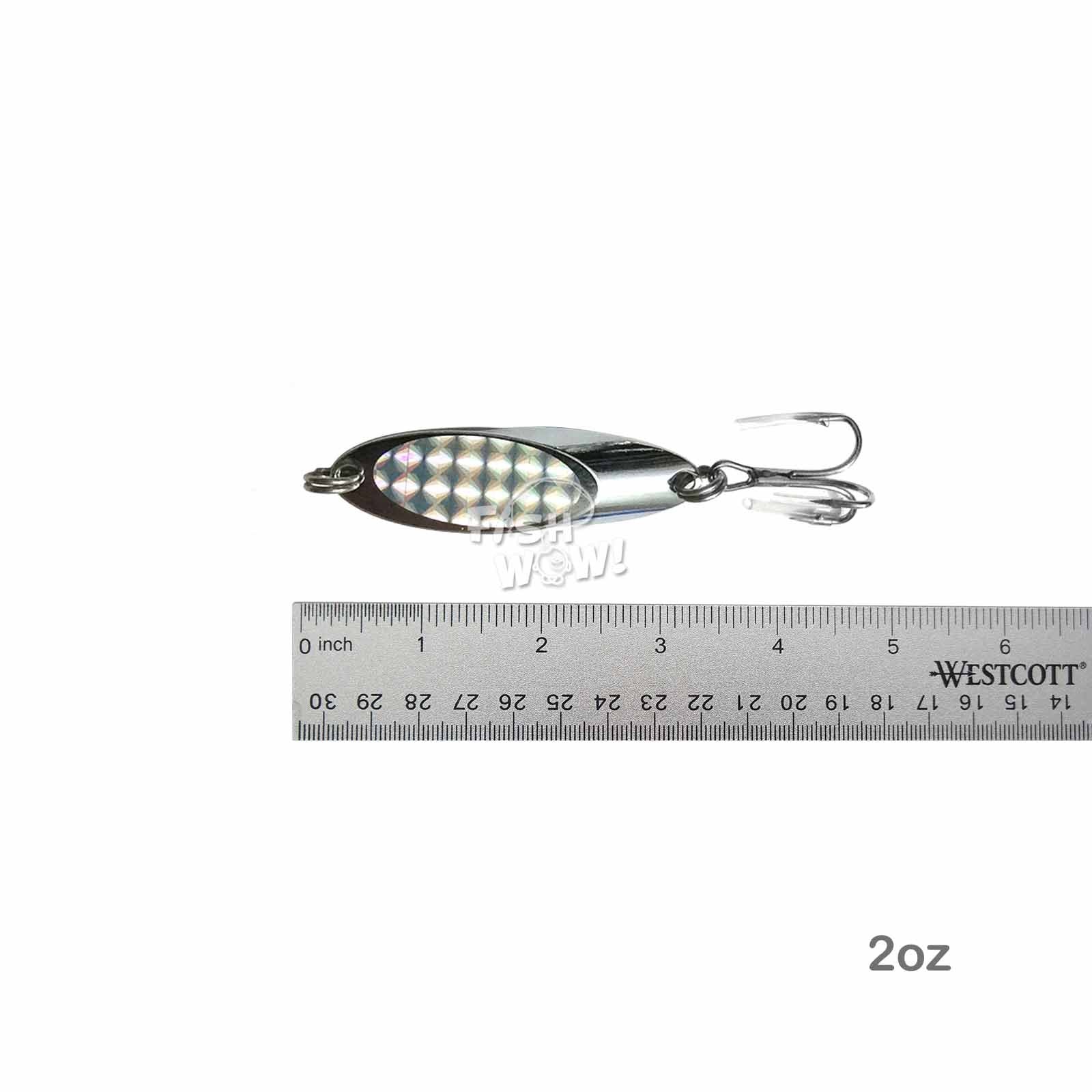 Fish WOW! two-ounce spoon front view for bigger game visibility