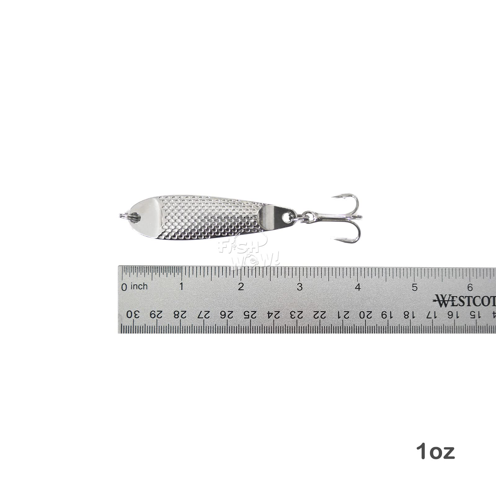 Fish WOW! treble-hook spoon lure with durable hardware for reliable hookups