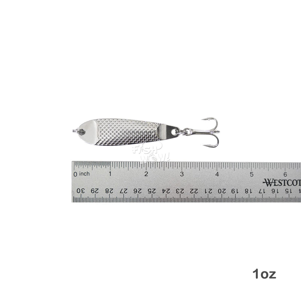 Fish WOW! treble-hook spoon lure with durable hardware for reliable hookups
