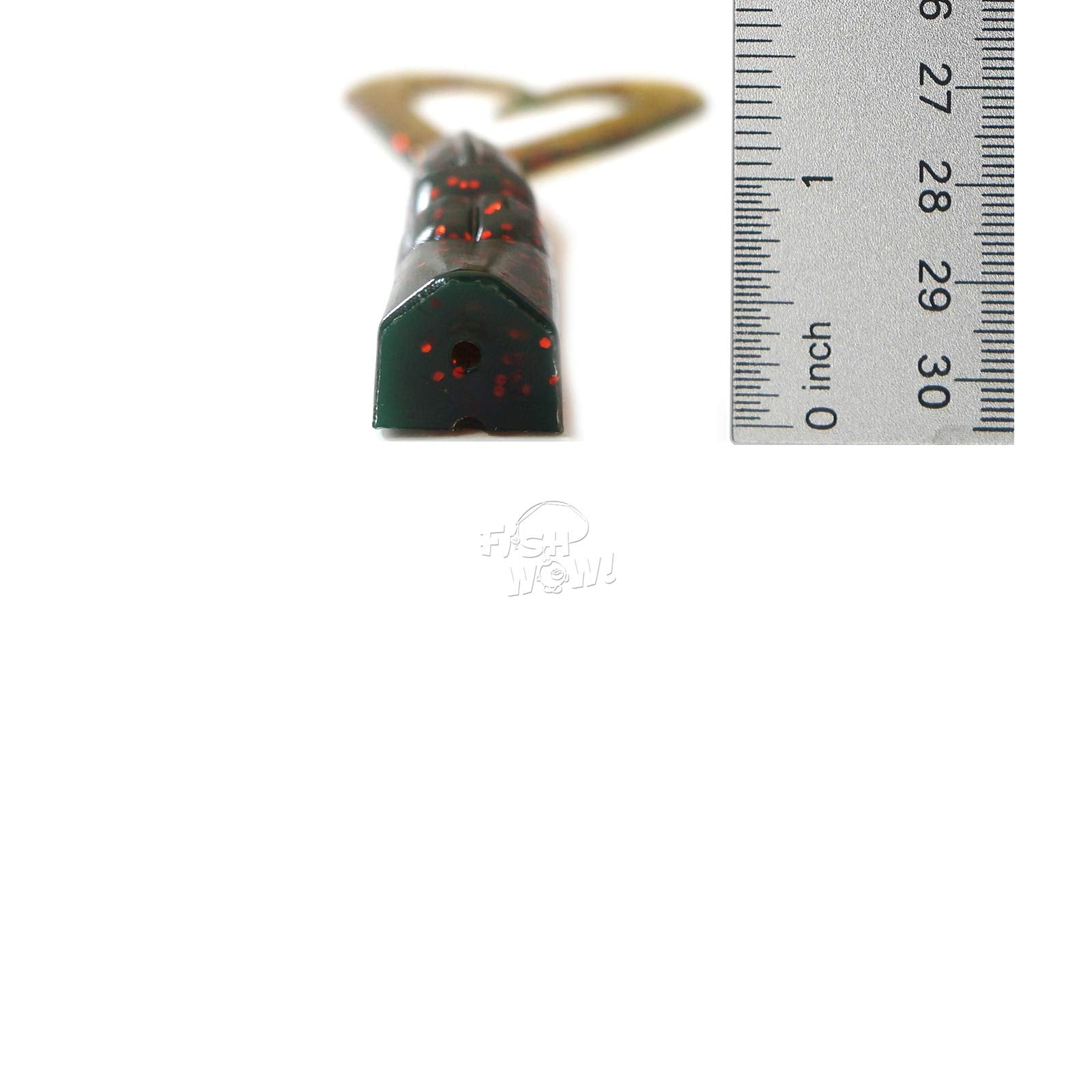Fish WOW Twin Tail Perch Grub glow in the dark, night-angle showing glowing lure benefits.