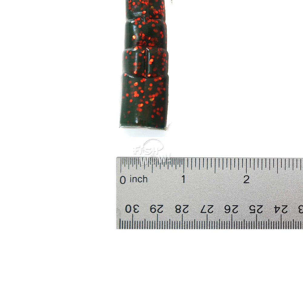Fish WOW Twin Tail Perch Grub motor oil, side angle highlighting rigging versatility.