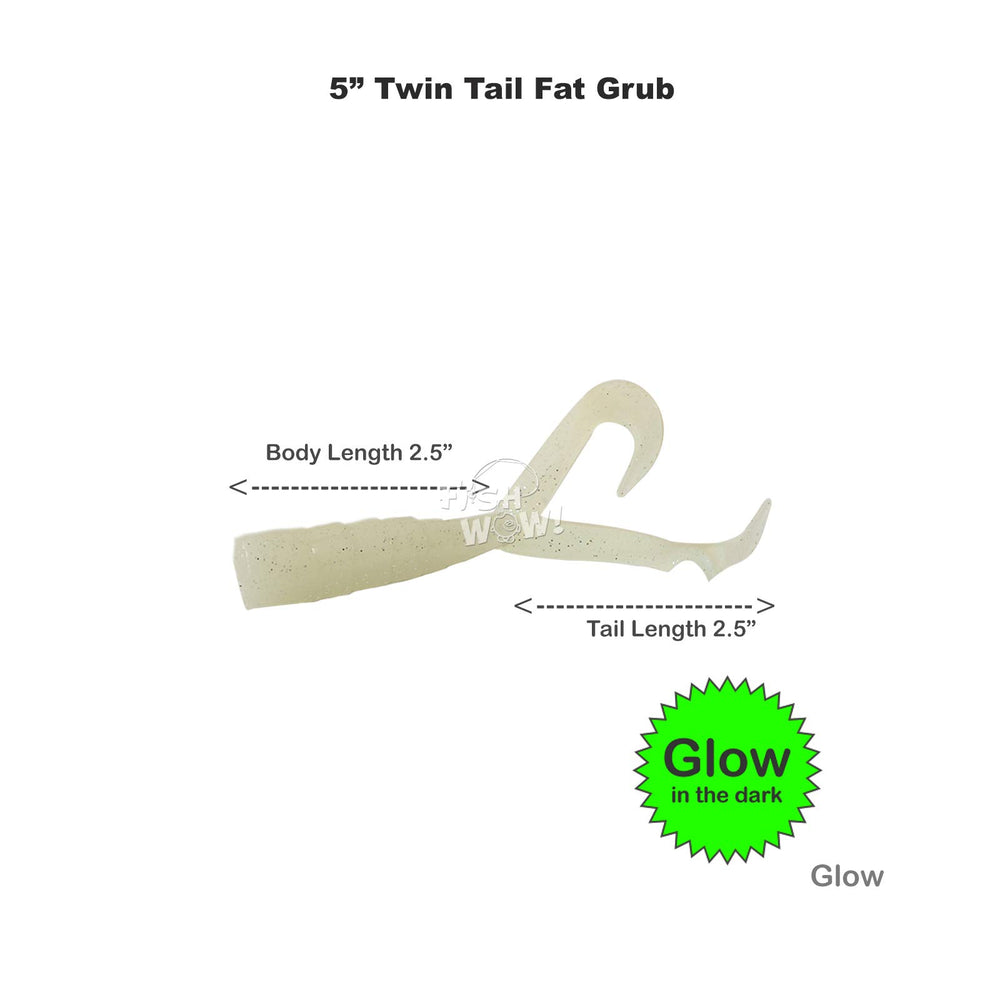 Fish WOW twin-tail lure can be rigged weedless for weed avoidance