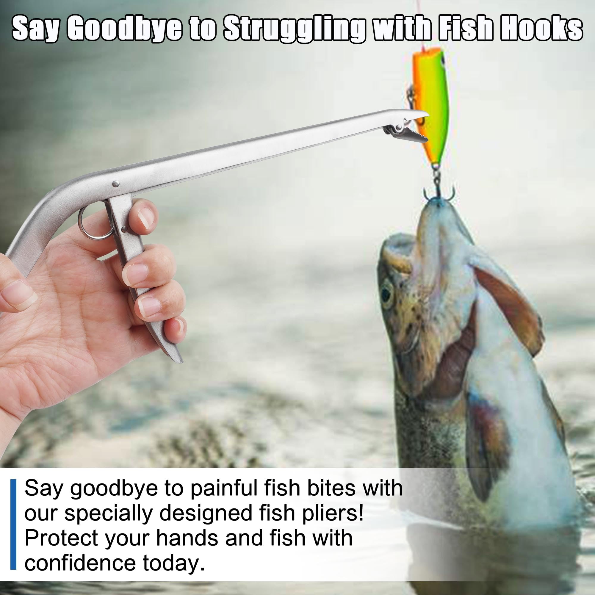 Corrosion resistant stainless steel fish hook remover suitable for saltwater and freshwater