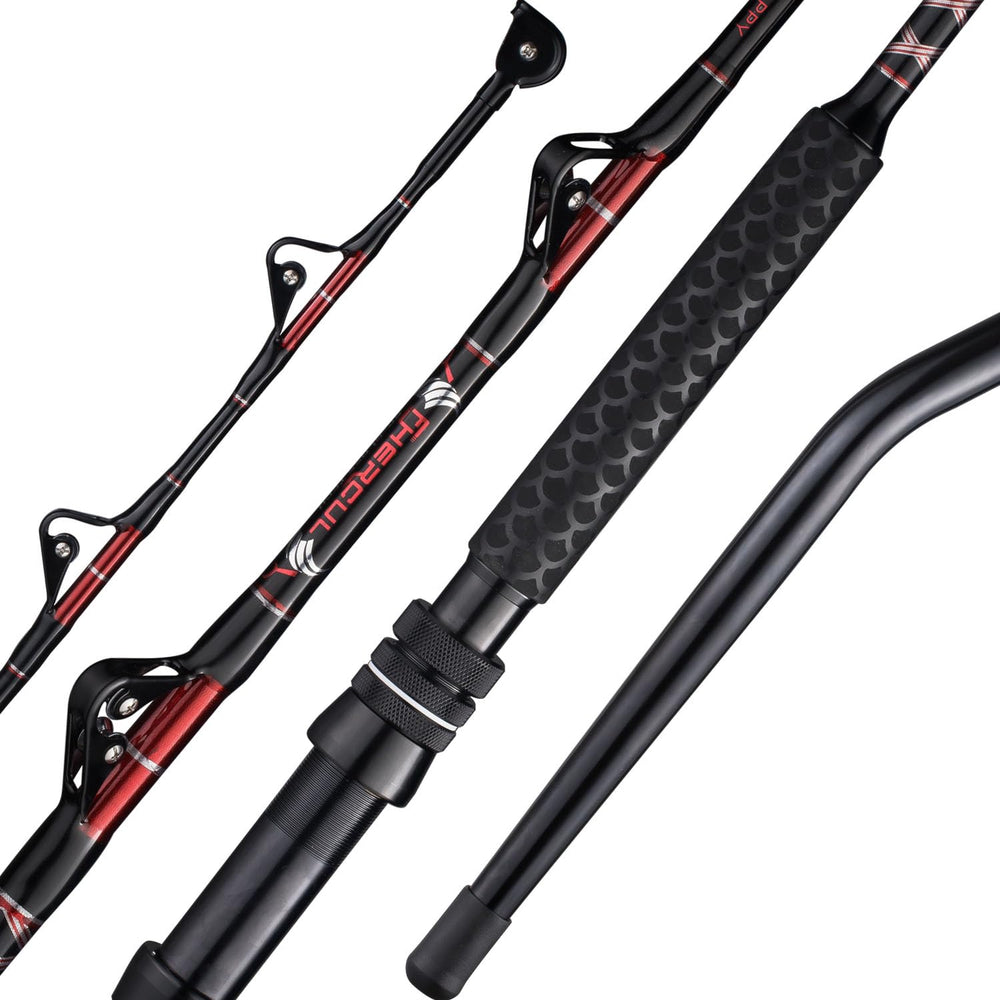 Bent butt trolling rod for 5 ft 6 in length and 80-150 lbs