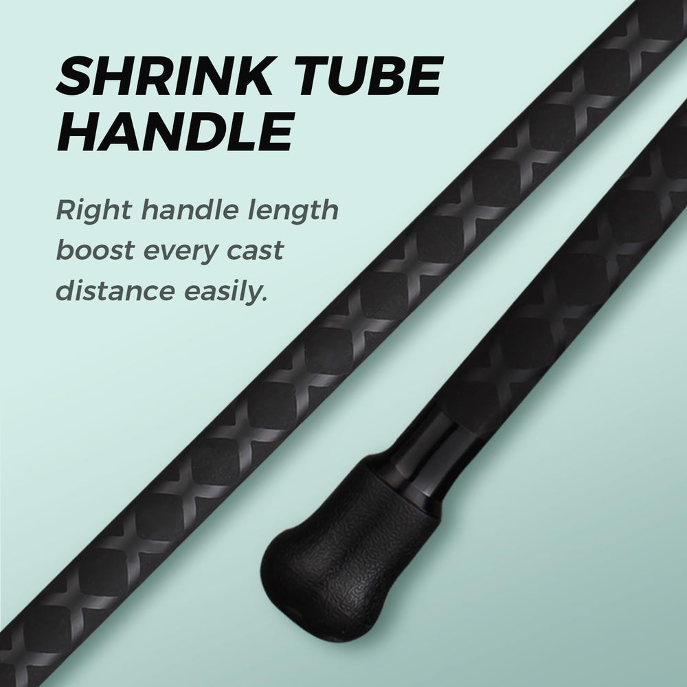 FISHAPPY carbon fiber surf rod during long-cast action showcasing sensitivity